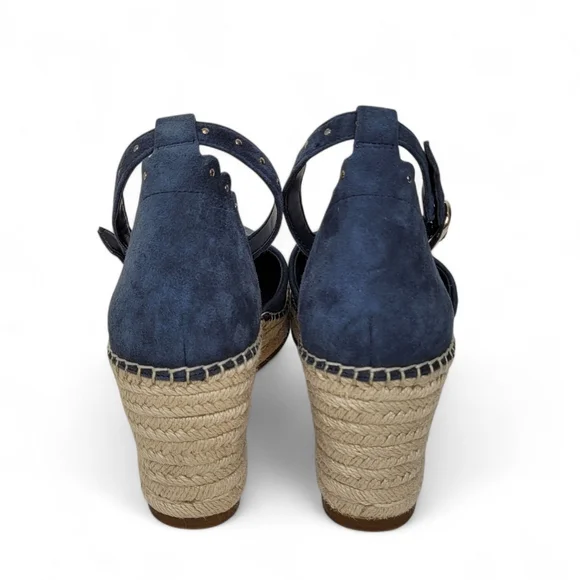 Kate Spade Polly Suede Espadrille Wedge Sandals 10B Dark Blue - Picture 5 of 12
